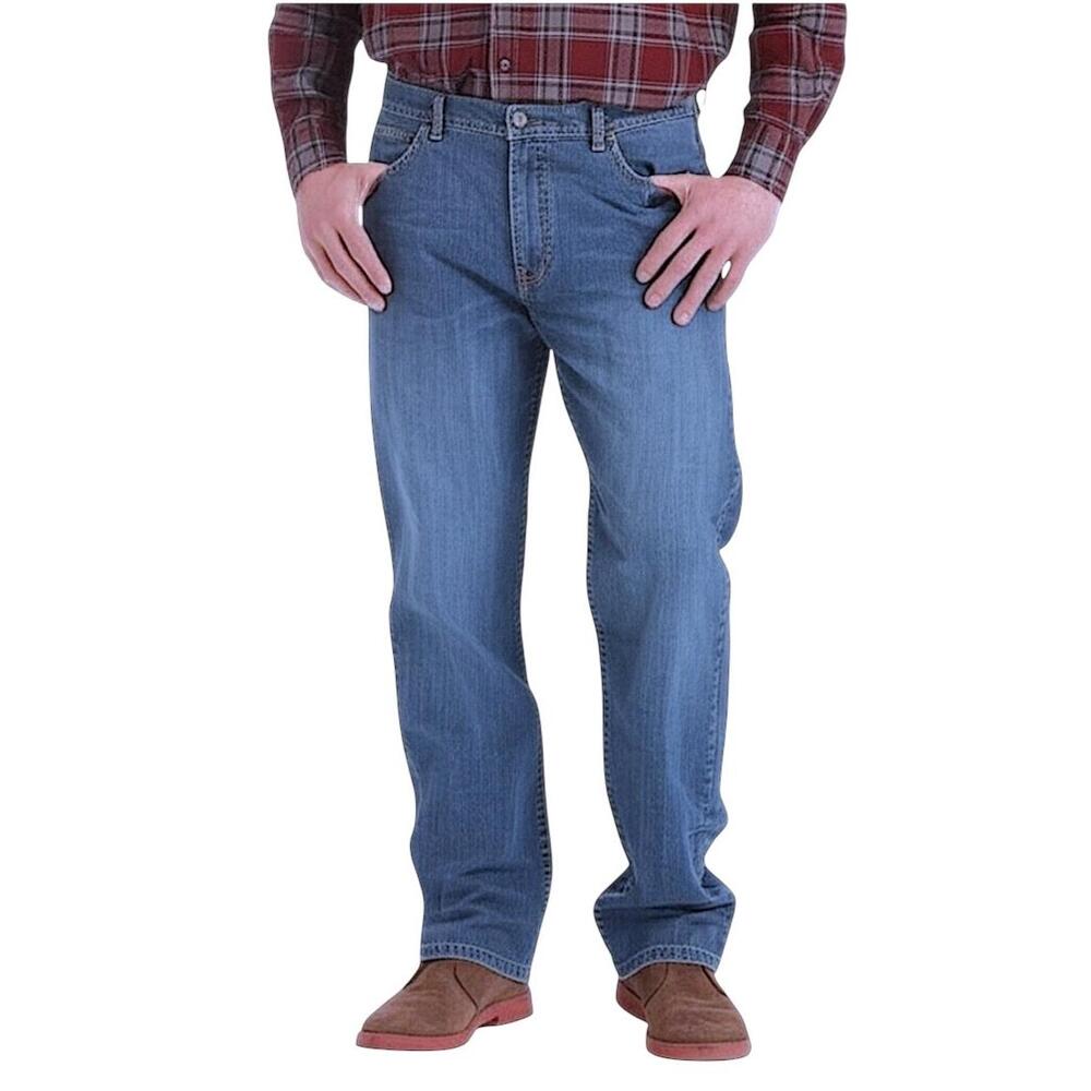 Wrangler Jeans Mens Blue Relaxed Fit‎ Flex Mid Rise Size 42X29